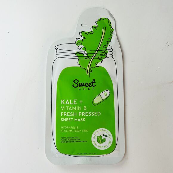 Sweet Chef Kale Ginger Beet Vitamin Fresh Pressed Sheet Mask 3 ct. Sealed New - Picture 2 of 13